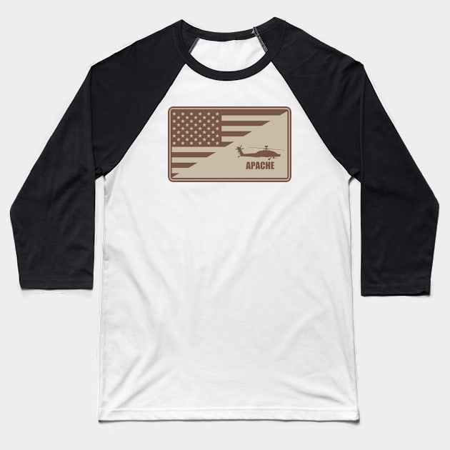 AH-64 Apache Desert Patch Baseball T-Shirt by TCP